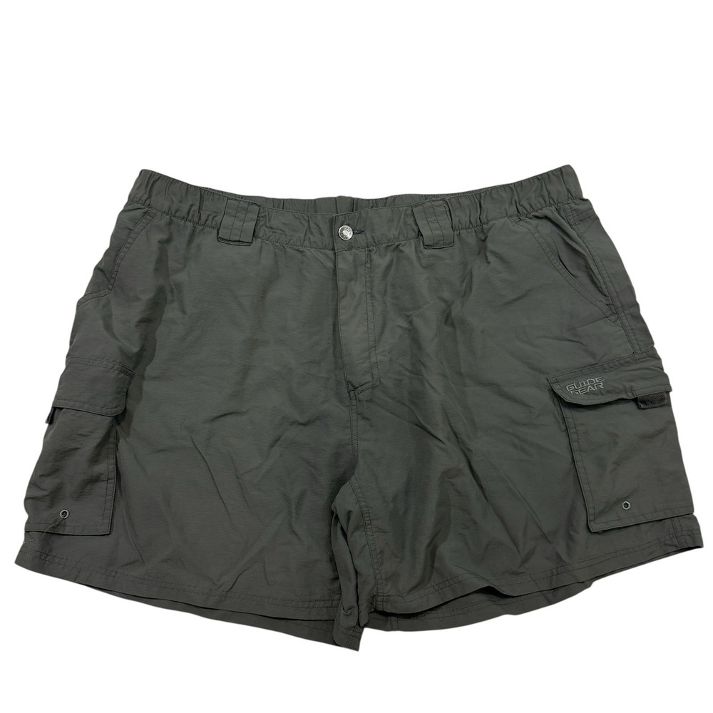 Guide Gear GG Sz 2XL Gray Cargo Shorts Elastic Waist 100% Nylon Outdoors Fishing